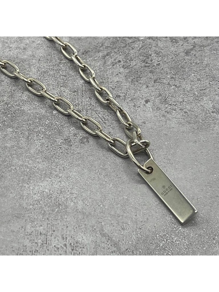 Gucci Bar Plate Roulis Chain Necklace
